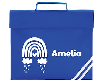 School Book Bag | Rainbow | Back to School | Personalised Bookbag | Girls | Boys | School Bag with Name | Choice of Colours