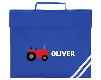 School Book Bag | Tractor | Back to School | Personalised Bookbag | Girls | Boys | School Bag with Name | Choice of Colours
