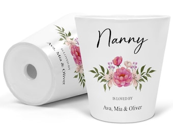 Personalised Mother's Day Flower Pot, Custom Mother's Day Gift, Nanny Is Loved By, Present for Grandma, Nanny, Nanna, Nan, Granny, Plant Pot