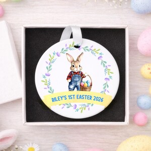 Personalised 1st Easter Ceramic Ornament | Easter Keepsake | Easter Decor | New Baby Easter Gift | Custom Easter Gift | Baby Girl Keepsake