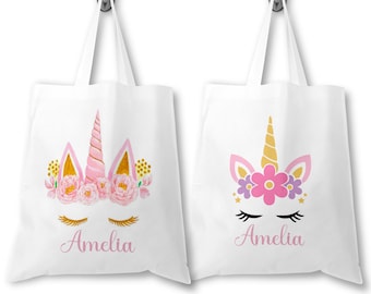 Set of 12 Personalized Canvas Tote bag size 8x8 Birthday party,unicorn,unicorn party,Unicorn Decorations Canvas Tote