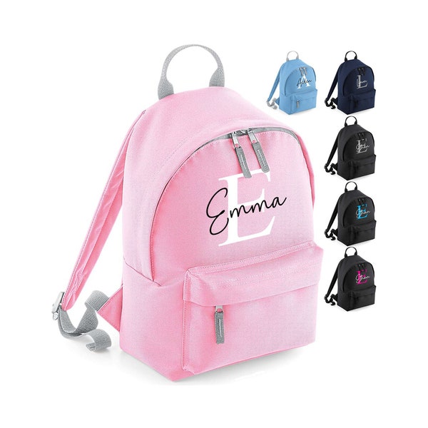 Personalised Kids Backpack - Custom Rucksack with Monogrammed Initial & Name - Perfect for Boys, Girls, Nursery and Primary School Children