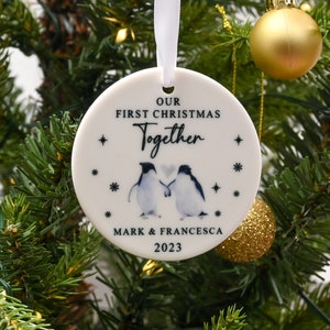 Personalised First Christmas Together Bauble, Custom 1st Xmas Together Ornament, Couples Keepsake, New Girlfriend Gift, Boyfriend Present