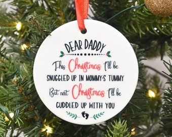 New Daddy Christmas Bauble, Dad to Be Bauble, Gift From Bump, Daddy to Be, Bump First Christmas, Mummy's Tummy, Keepsake Present, Pregnancy