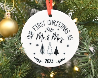 Last Christmas as Mr and Miss Bauble, Last Christmas Engaged Ornament, Fiancé Gift, Gift Christmas Ornament, Engaged Couples Gift