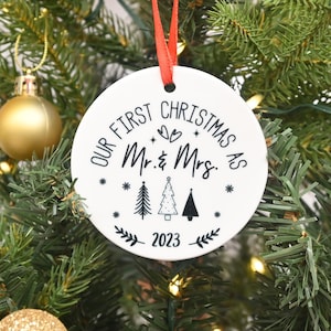 Last Christmas as Mr and Miss Bauble, Last Christmas Engaged Ornament, Fiancé Gift, Gift Christmas Ornament, Engaged Couples Gift