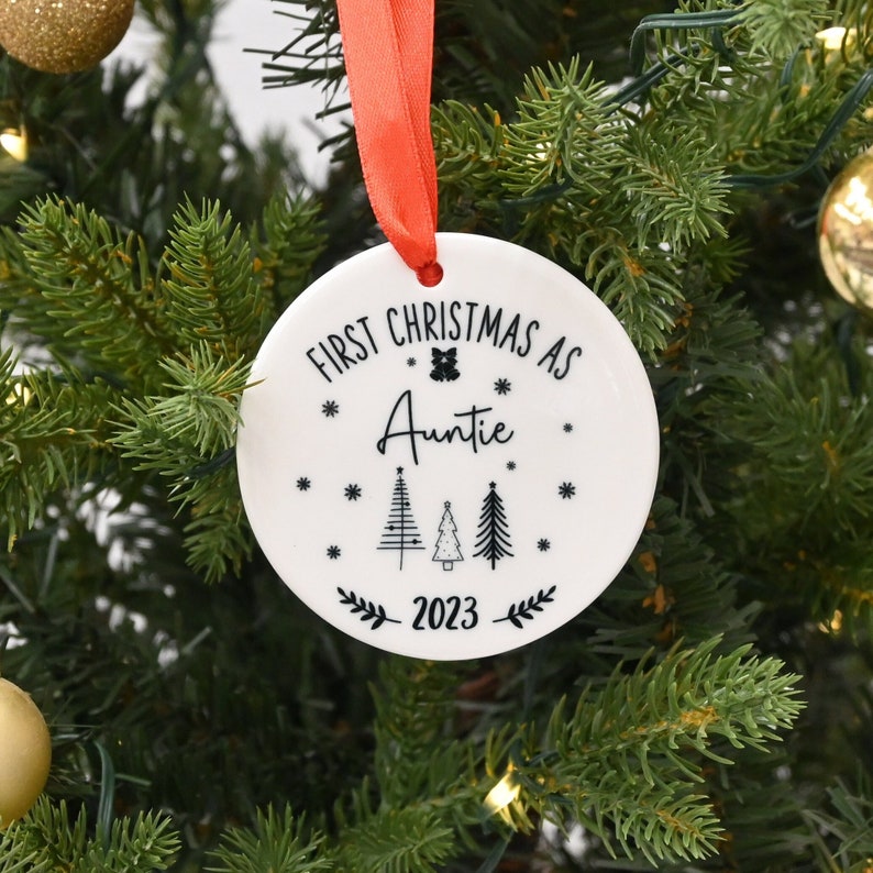 First Christmas as Auntie Christmas Ornament, 2025, Xmas Bauble ...