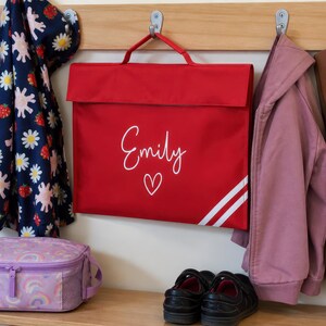 School Book Bag | Heart | Back to School | Personalised Bookbag | Girls | Boys | School Bag with Name | Choice of Colours