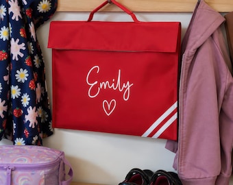 School Book Bag | Heart | Back to School | Personalised Bookbag | Girls | Boys | School Bag with Name | Choice of Colours