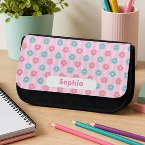 Personalised Pencil Case, Any Name, Girls Pencil Case, Birthday Present, Children Name, Party Gift, Custom Back to School Gift, Kids, Pink