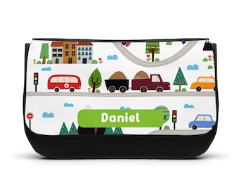 Personalised Car Pencil Case, Any Name, Boys Pencil Case, Birthday Present, Children Name, Party Gift, Custom Back to School Gift, Kids