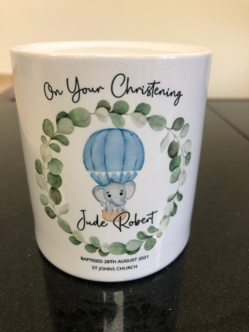 Personalised Christening Money Box Custom Christening Gift Etsy UK