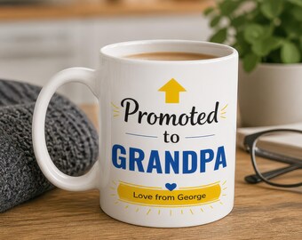 Personalised Promoted to Great Grampy Mug with Names - Father's Day Gift