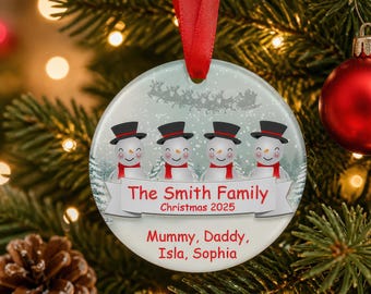 Family Personalised Christmas Ornament, Custom Christmas Bauble, 2026 Christmas Tree Gift, Holiday Decor, Family Gift, Festive Xmas Present