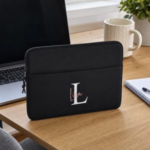 15.6" Personalised Laptop Bag | Laptop Case | Uni Gift | University Gift | Custom Computer Bag | 15 Inch Laptop Sleeve | College Gift Black