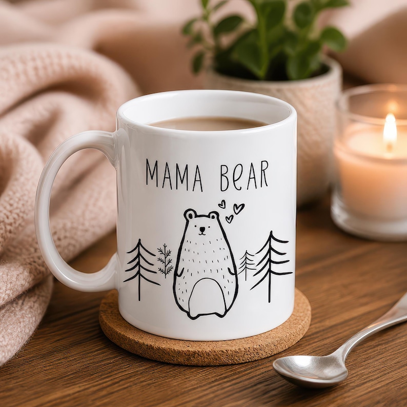 Lifestyle scene - Mama Bear Mug, Mummy Mug, Mum Mug, Gift For Mum, Baby Shower Gift, New Mum Gift, Mothers Day Gift, Mum Birthday Mug, Best Mum Present