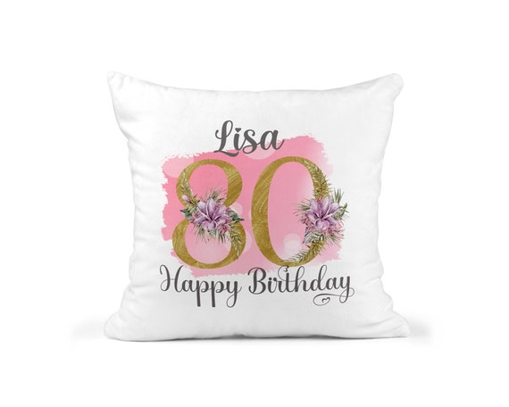Regalo de cumpleaños número 80 para mujeres, Cojín / almohada personalizada  con nombre y diseño floral, Regalo de cumpleaños para mamá, Regalo de  cumpleaños para Nan, 1941 -  España