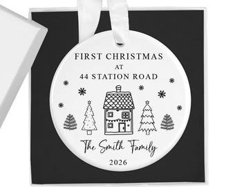Personalised 2026 First Christmas in New Home Bauble, 1st Xmas In Our New Home Ornament, Custom Housewarming Gift, New Home Gift