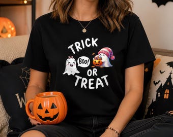 Halloween T-Shirt for Adults | Pink Ghost | Spooky Fun Tee | Halloween T-Shirt | Funny T-Shirt | Halloween Clothing | Gift for Her
