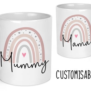 Mothers Day Mug, Mothers Day Gift, Gift For Mum, Personalised Mug, Custom Mug, Pink Pastel Rainbow Mug, Lockdown Gift, Mama Mug, Mummy