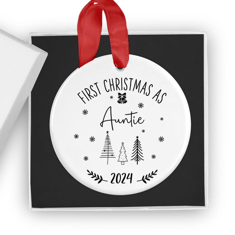 First Christmas as Auntie Christmas Ornament, 2025, Xmas Bauble ...