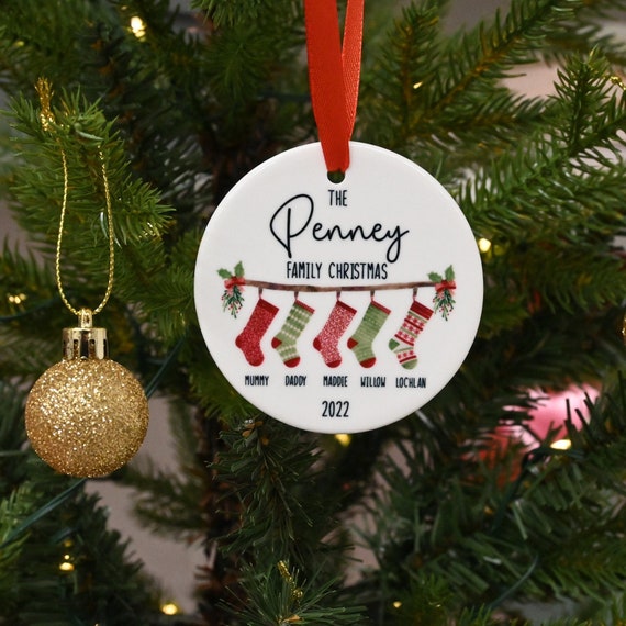 Personalised Family Christmas Ornament Hanging Stockings - Etsy Canada