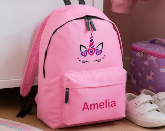 Personalised Kids Rucksack with Unicorn & Name - Perfect for Boys, Girls, Nursery and Primary School Children, Back to School Backpack