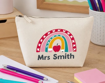 Personalised Teacher Pencil Case - Custom Name – Teacher Appreciation Gift, Ideal Gift for TA, Teacher, Headteacher, End of Term Gift