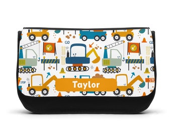 Personalised Digger Pencil Case, Any Name, Boys Pencil Case, Birthday Present, Children Name, Party Gift, Custom Back to School Gift, Kids