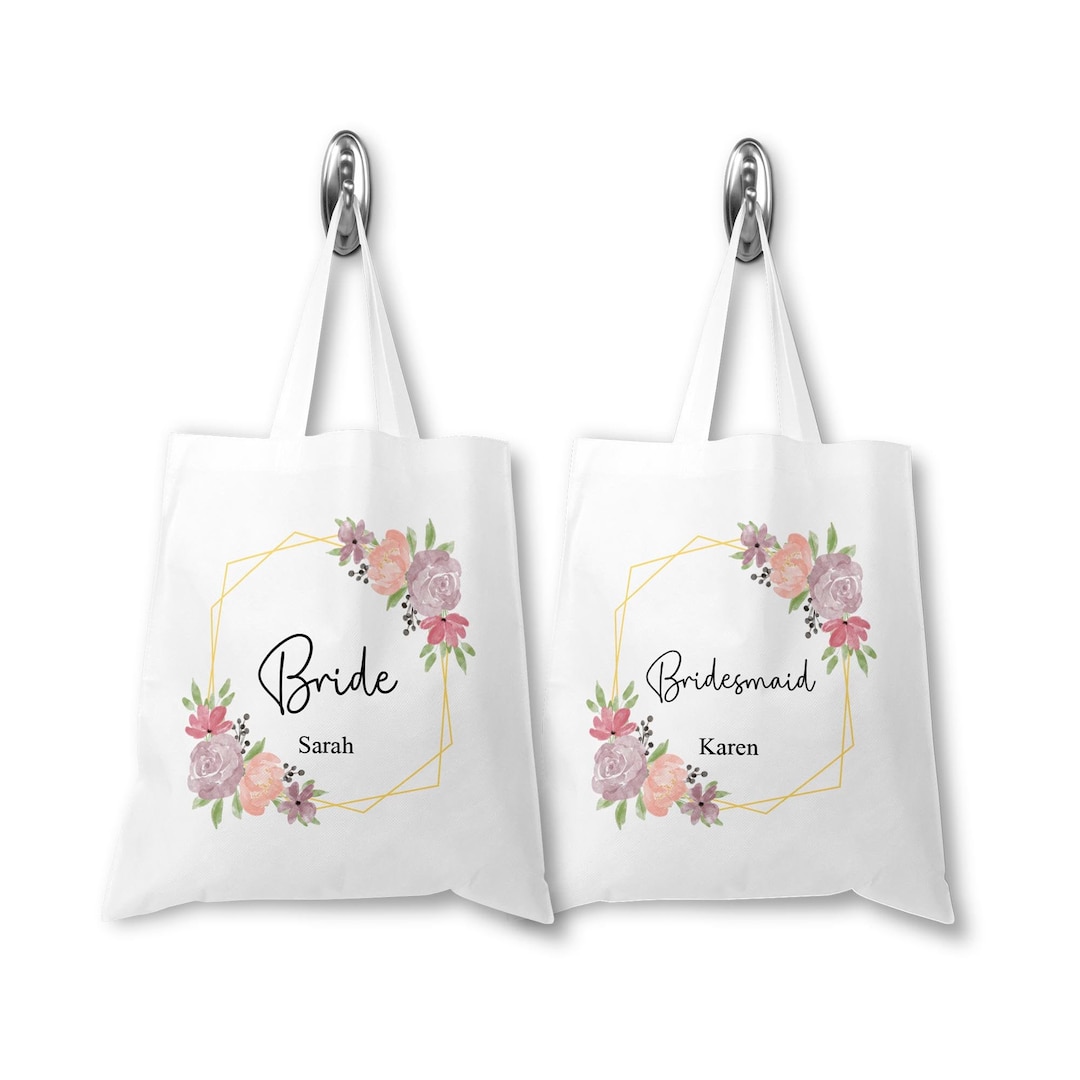 Personalised Bridesmaid Tote Bag, Custom Bridesmaids Gifts, Bridal ...