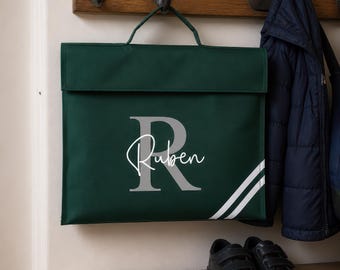 School Book Bag | Name Initial | Back to School | Personalised Bookbag | Girls | Boys | School Bag with Name | Choice of Colours