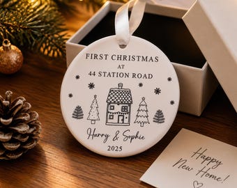 Personalised First Christmas in New Home Bauble Ornament