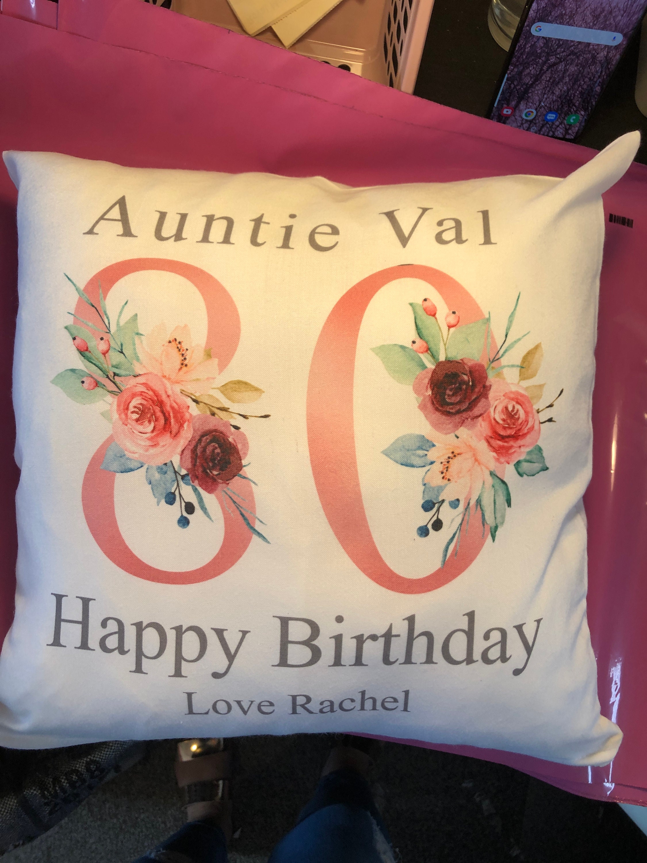 80th Birthday Gift for Women Personalised Cushion / Pillow Etsy