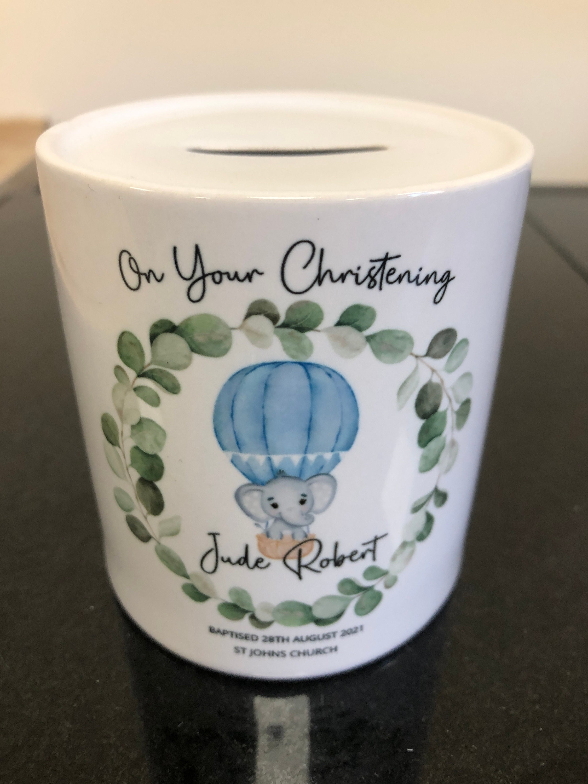Personalised Christening Money Box Custom Christening Gift Etsy UK