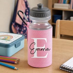 Personalised Kids Water Bottle - Custom Initial & Name - Perfect Back-to-School Gift for Boys and Girls, Nursery Drink Bottle, Gym Bottle