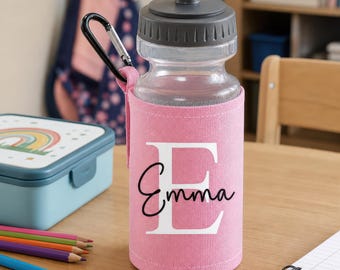 Personalised Kids Water Bottle - Custom Initial & Name - Perfect Back-to-School Gift for Boys and Girls, Nursery Drink Bottle, Gym Bottle