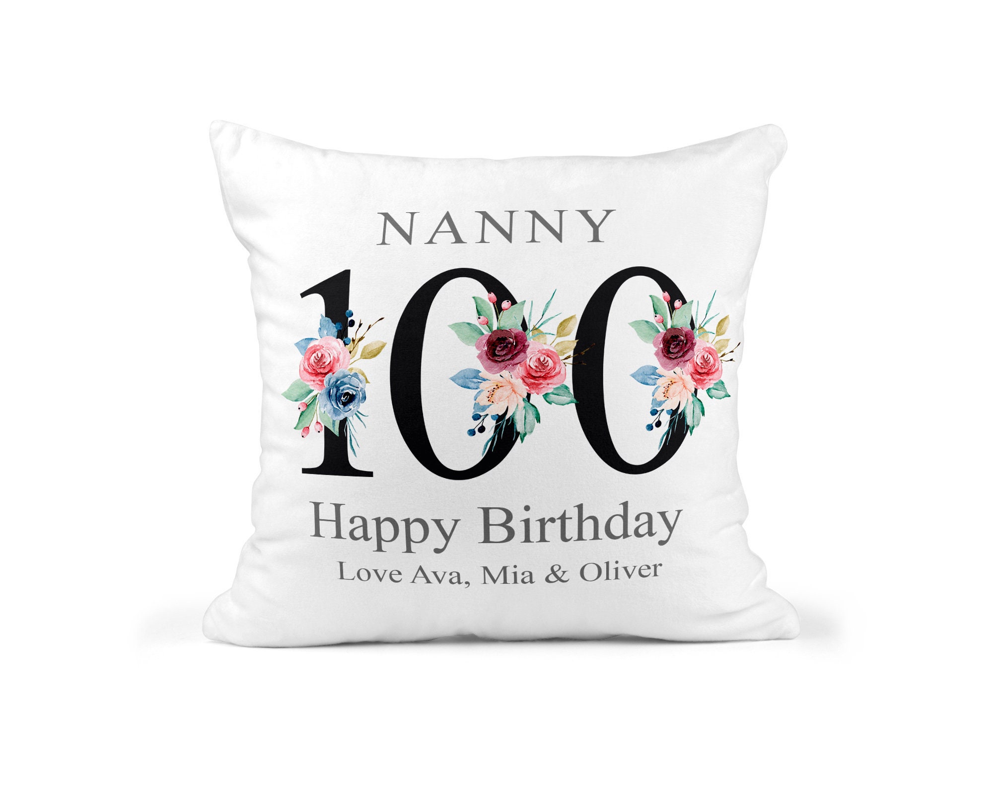 100th Birthday Gift for Women Personalised Cushion / Pillow Etsy UK