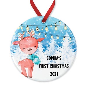 Baby's First Christmas Bauble, 1st Christmas Ornament, Personalised Christmas Decoration, Baby Xmas Keepsake, 1st Christmas Gift, New Baby