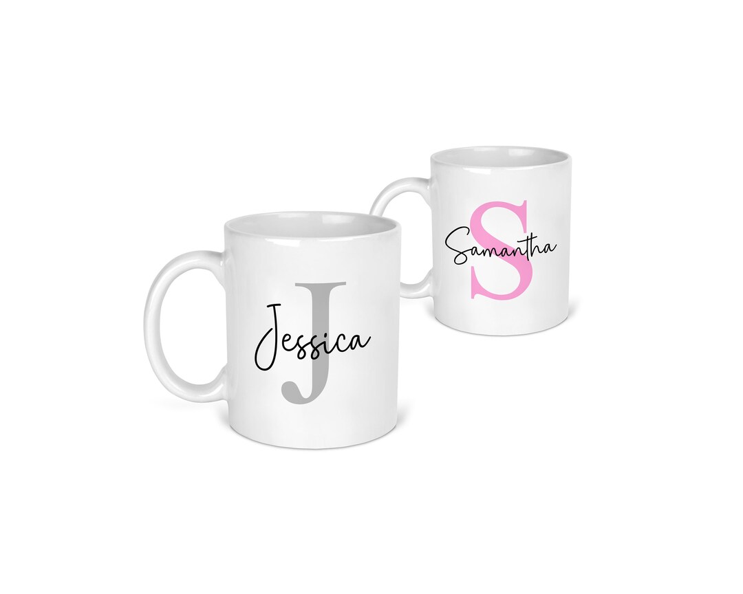 Personalised Initial Mug, Name Mug With Initial, Initials Mug, Letter Mug, Monogram Mug, Ladies