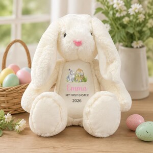 Personalised My First Easter Gift with Name, Custom 1st Easter Bunny Soft Toy, Easter Baby Gift, New Born Teddy, Easter Gift For Babies, Toy