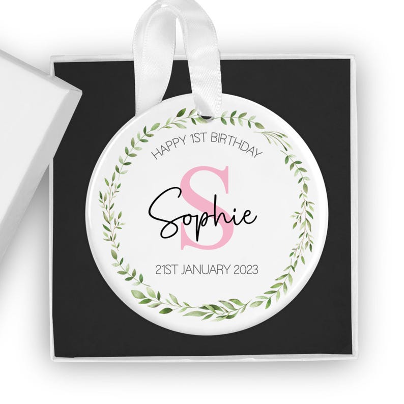 Personalised 1st Birthday Gift, Baby's Birthday Keepsake Ornament ...
