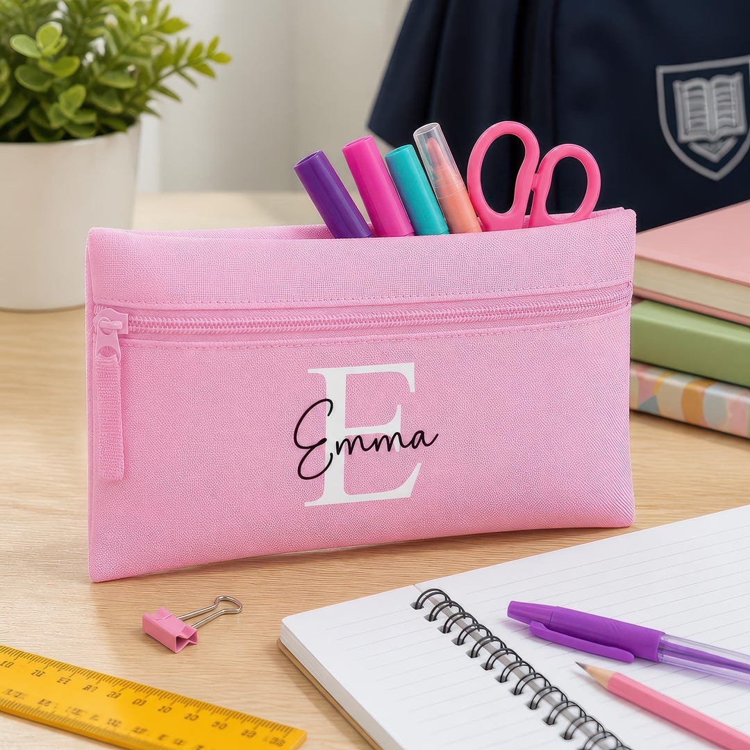 Personalised Kids Pencil Case With Name and Initial - Back to School ...