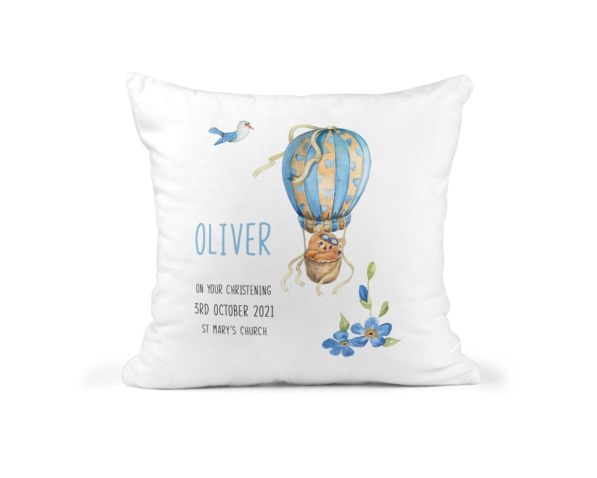 Personalised christening cushion discount