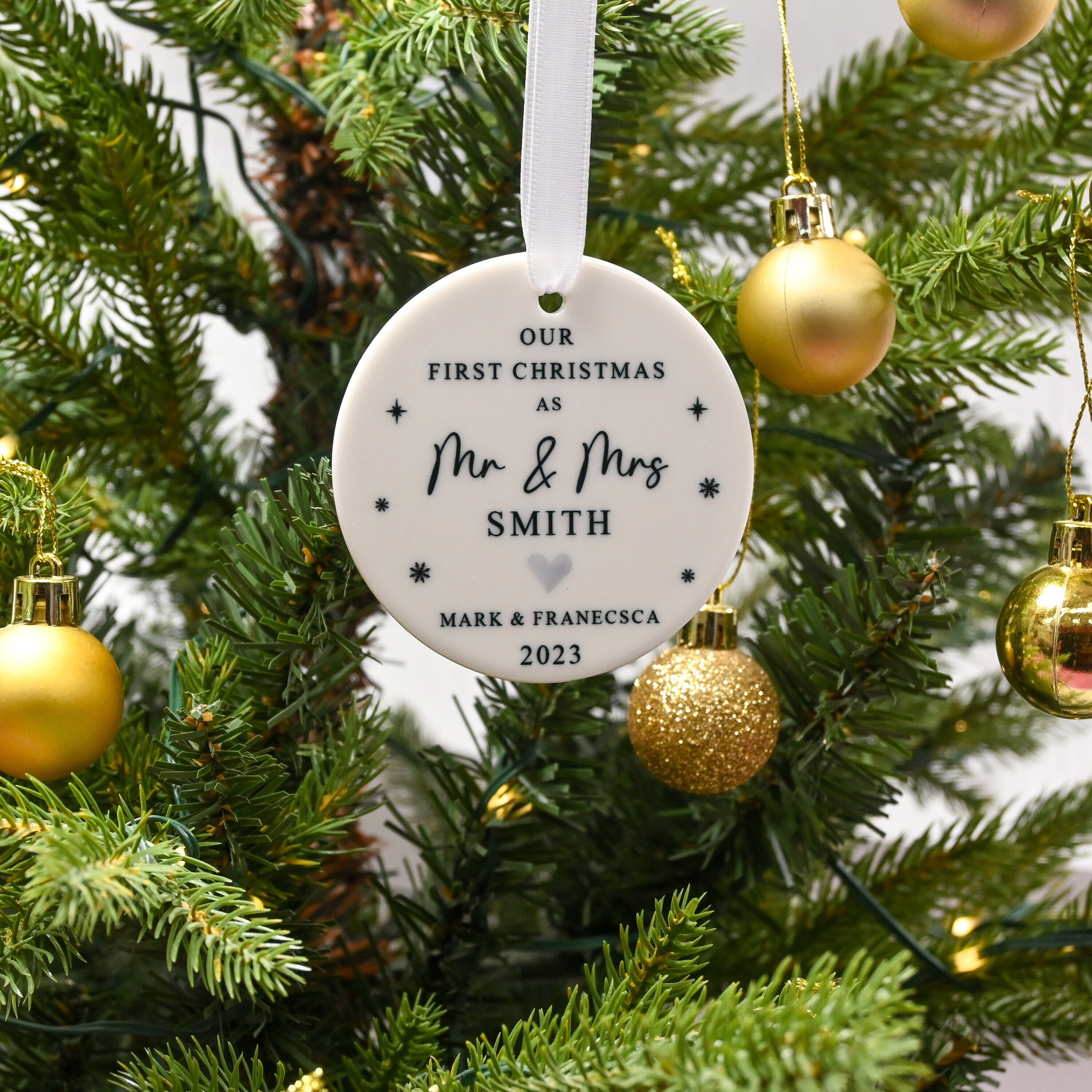 Just married christmas bauble deals
