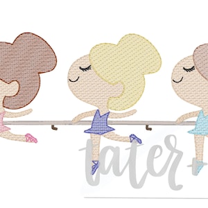 Ballerina Machine Embroidery Design file digital download size 5x7, 8x8 Sketch, Quick Stitch