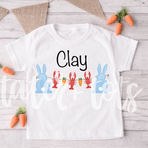 Easter PNG Pink & Blue Bunnies with Crawfish Bundle