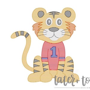 Tiger in Jersey Machine Embroidery Design file digital download size 4x4, 5x7, 8x8 Sketch, Quick Stitch