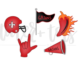 Cajuns Football PNG Bundle