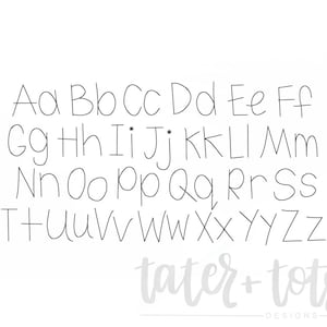 The Child&#39;s Print Font Machine Embroidery Font file digital download size 1inch, 1.5inch, 2inch, 2.5inch, 3inch Sketch, Quick Stitch