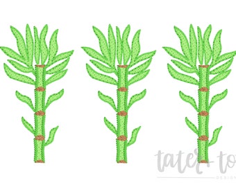 Sugar Cane Trio Machine Embroidery Design file digital download size 4x4, 5x7, 8x8 Sketch, Quick Stitch
